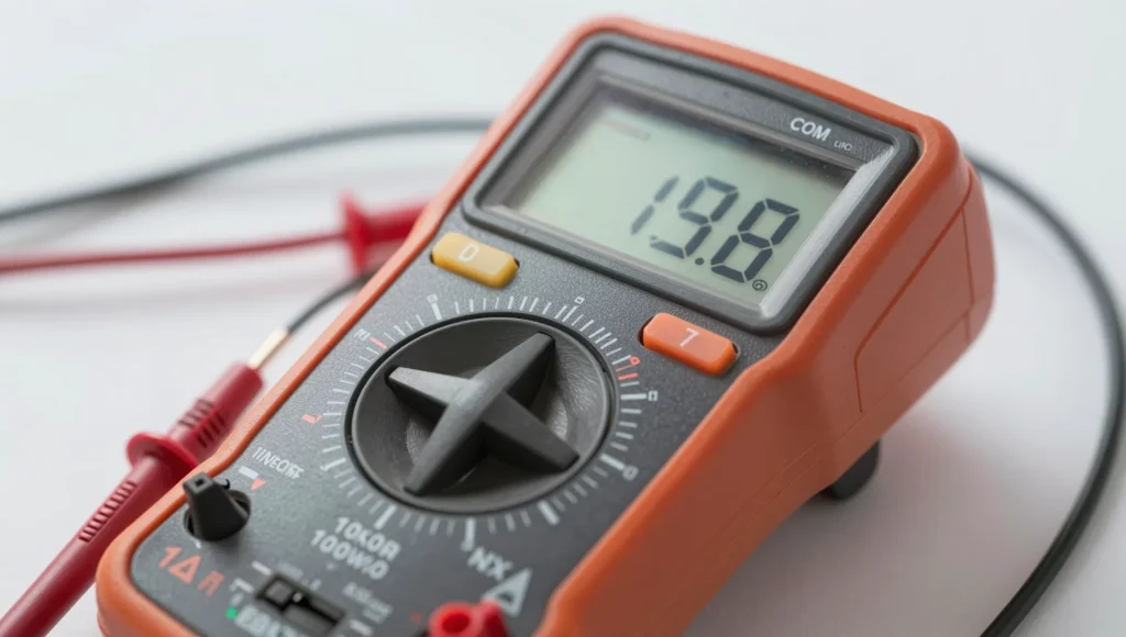 Messung eines Außenstromkreises mit einem Multimeter.